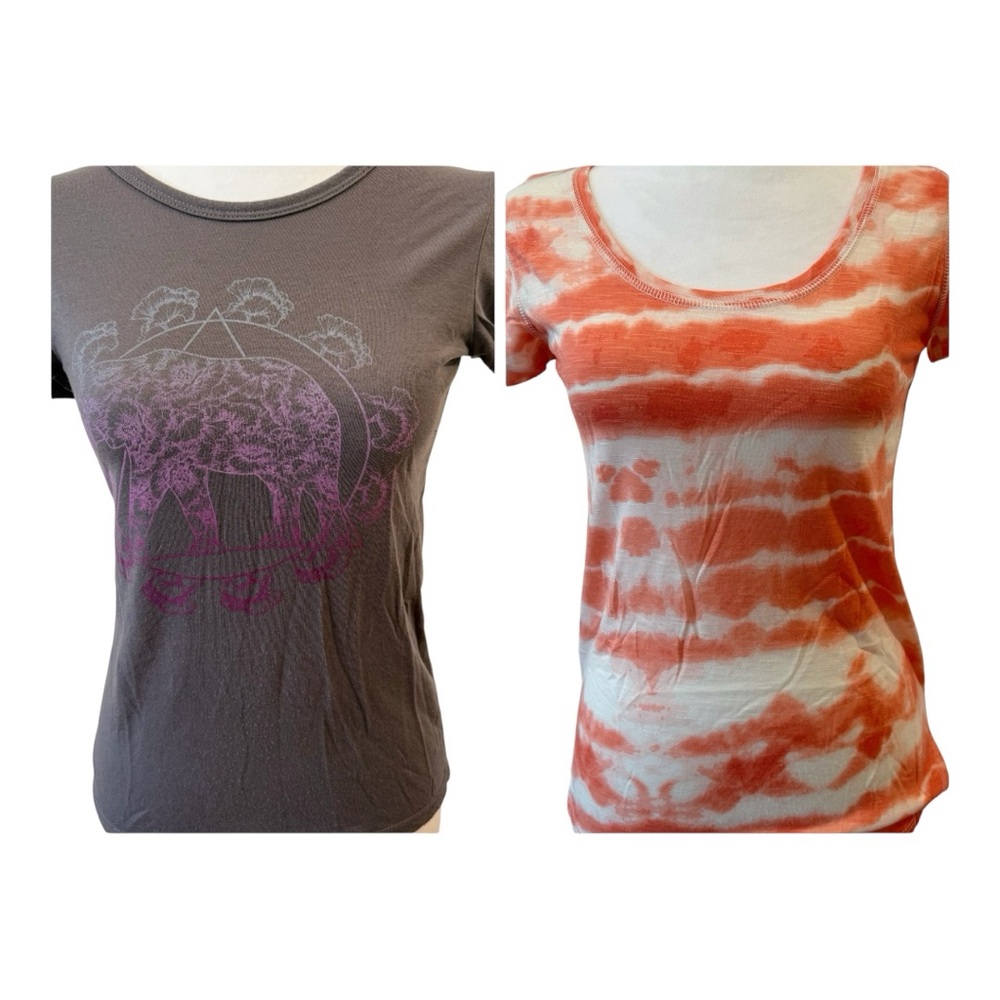 Fifth Sun Gray and Purple Fitted Short Sleeve T-Shirt